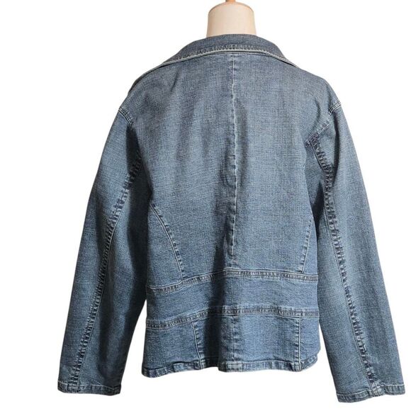 Venezia Vintage Denim Blazer Jacket Plus Size - Picture 5 of 8